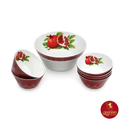 سرویس انارخوری یلدا چینی زرین فرم اس 7 پارچه