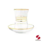 استکان نعلبکی کمر باریک طلایی پاشاباغچه 12 پارچه کد 97177