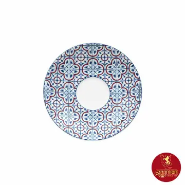 نعلبکی چینی زرین دوری سایز ۱۳ آبی آندولس
