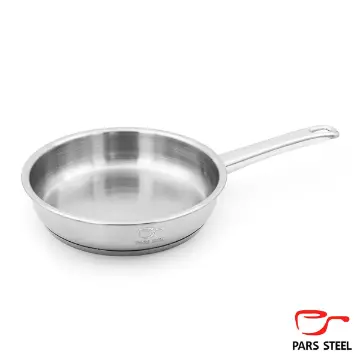 ماهیتابه سایز 200 تک دسته فلزی بلند (کف سه لایه) پارس استیل