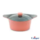 قابلمه گرانیتی یونیک صورتی سایز 28 با درب