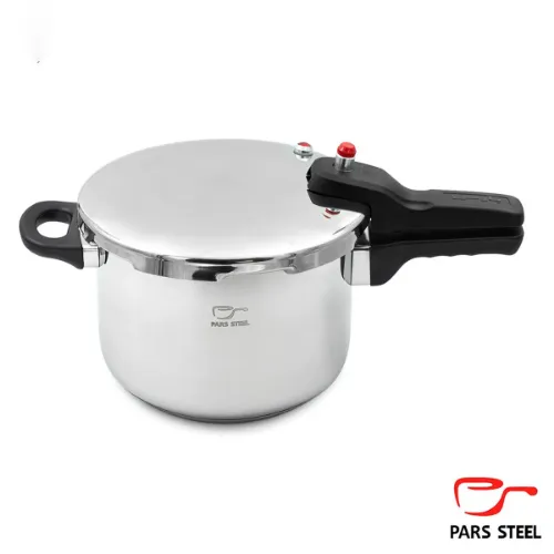 دیگ زودپز 6 لیتری پارس ( کف 3 لایه) با درب پیرکس پارس استیل