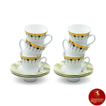 سرویس چای خوری چینی زرین شهرزاد طرح کلوپاترا 12 پارچه