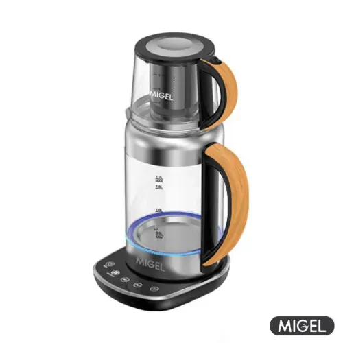 چای ساز بدنه شیشه ای میگل مدل GTS 230 دسته طرح چوب