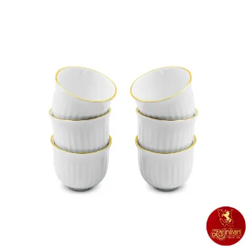 فنجان اسپرسو چینی زرین مدل مهران طرح زرین لب طلایی