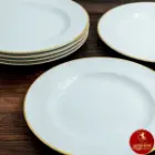 بشقاب پیش دستی چینی زرین طرح زرین لب طلایی سایز 19