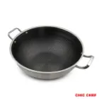 تابه ووک استیل کربنی دو دسته