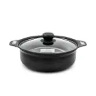 تابه گرانیتی 2 دسته درب دار  سارا سایز 24 مدل YWDT-3324
