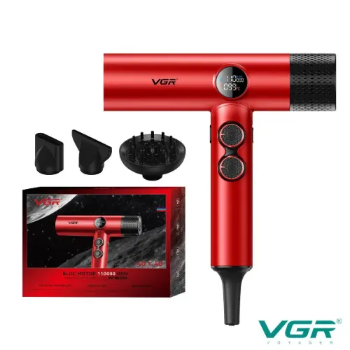 سشوار با موتور BLDC مدل VGR-401 رنگ قرمز