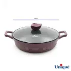 قیمت سرویس قابلمه گرانیتی یونیک 16 پارچه بادمجانی کلاسیک UN-7717