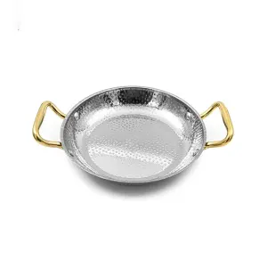 ماهیتابه استیل دسته طلایی داخل چکشی سایز 22 POT-22