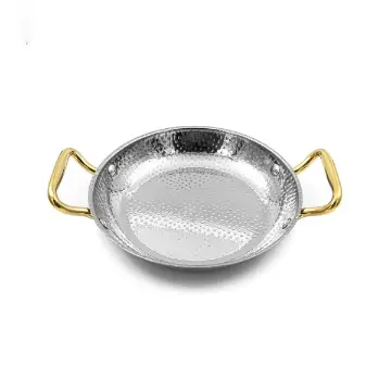ماهیتابه استیل دسته طلایی داخل چکشی سایز 22 POT-22