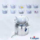 کتری استیل 5 لیتر با قوری چینی طرح ترک یونیک