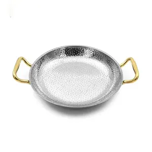 ماهیتابه استیل دسته طلایی داخل چکشی سایز 26 POT-26