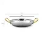 ابعاد ماهیتابه استیل دسته طلایی داخل چکشی سایز 24 POT-24