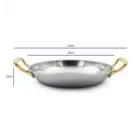 ابعاد ماهیتابه استیل دسته طلایی داخل چکشی سایز 26 POT-26