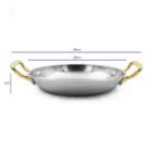 ابعاد ماهیتابه استیل دسته طلایی داخل چکشی سایز 28 POT-28