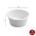 ابعاد پیاله لبه دار آشپزخانه 16 سفید چینی زرین
