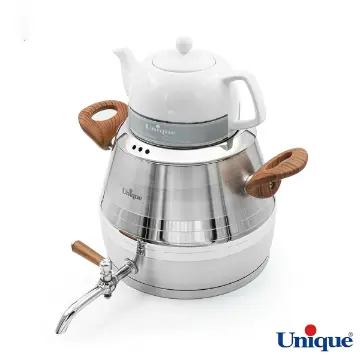 کتری و قوری 5 لیتر طرح ترک یونیک UN-7297 دسته چوبی