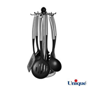 تصویر  ست کفگیر و ملاقه UN-1196 یونیک 6 پارچه دسته استیل