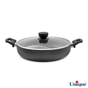 تابه دو دسته یونیک سایز 32 کف گرانیت طوسی تیره UN-8128