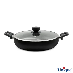تابه دو دسته یونیک سایز 32 گرانیت مشکی UN-8127