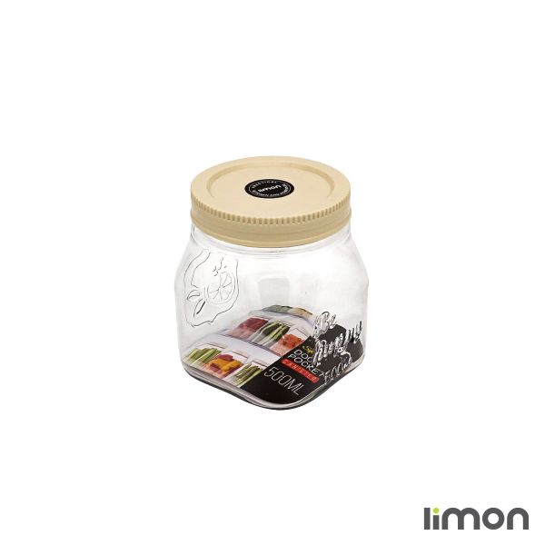 ظرف ادویه پت لیمون چهار گوش 500 میلی لیتر 2122