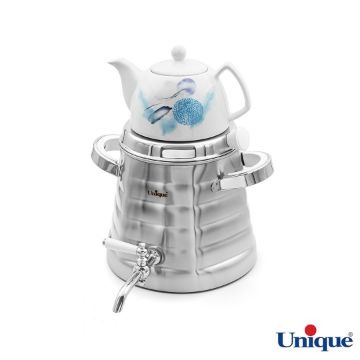 تصویر  کتری و قوری یونیک UN-7262 شیر دار استیل 5 لیتر دسته استیل کالیت نسوز