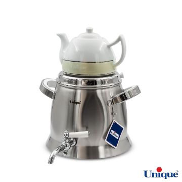 تصویر  کتری و قوری 6 لیتر شیر دار استیل یونیک UN-7242 دسته استیل کالیت نسوز