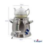 تصویر  کتری و قوری 6 لیتر شیر دار استیل یونیک UN-7242 دسته استیل کالیت نسوز