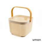 سبد مربع دسته چوبی لیمون 2423