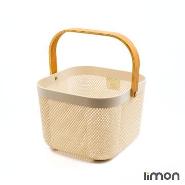 سبد مربع دسته چوبی لیمون 2423