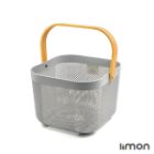 سبد مربع دسته چوبی لیمون