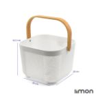 سبد مربع دسته چوبی