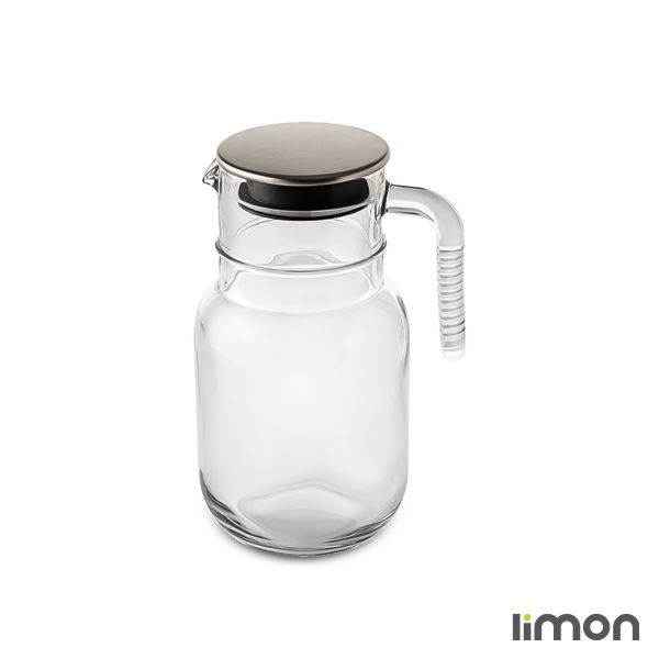 پارچ شیشه ای 1.5 لیتری لیمون 2376 درب استیل