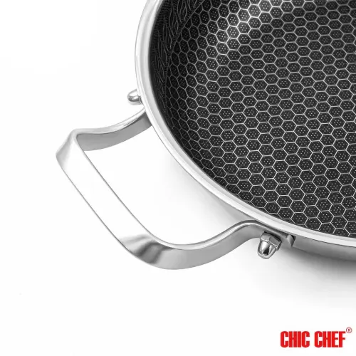 قیمت تابه استیل کربنی CC8163-24 دو دسته چیک چف