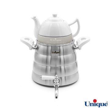 تصویر  کتری و قوری یونیک UN-7250 شیر دار استیل 4 لیتری دسته کالیت نسوز