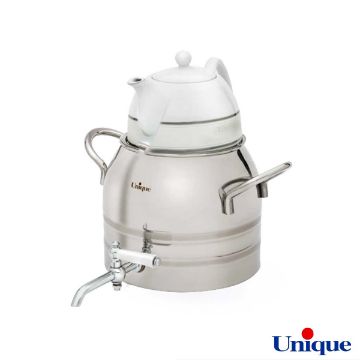 تصویر  کتری و قوری استیل 4 لیتر یونیک کد UN-7226 دسته چوبی