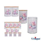 تصویر  سرویس آشپزخانه یونیک 15 پارچه سفید ماکارون درب بامبو UN-8065