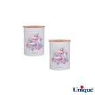 تصویر  سرویس آشپزخانه یونیک 15 پارچه سفید ماکارون درب بامبو UN-8065