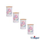 تصویر  سرویس آشپزخانه یونیک 15 پارچه سفید ماکارون درب بامبو UN-8065