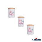 تصویر  سرویس آشپزخانه یونیک 15 پارچه سفید ماکارون درب بامبو UN-8065