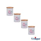 تصویر  سرویس آشپزخانه یونیک 15 پارچه سفید ماکارون درب بامبو UN-8065