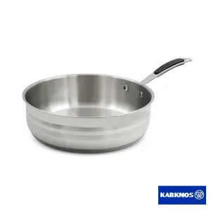 تابه استیل A-1359 سایز 28 تک دسته کارکموس بدون درب