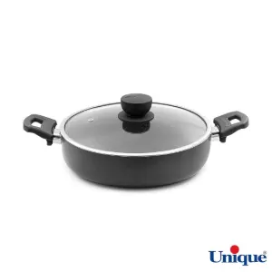 تابه دو دسته یونیک 28 کف گرانیت طوسی تیره UN-8126