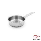 تصویر  ماهیتابه سایز ۱۶ تک دسته فلزی بلند پارس استیل (کف سه لایه)