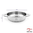 تصویر  ماهیتابه سایز ۲۸ دو دسته فلزی کوتاه پارس استیل (کف سه لایه)