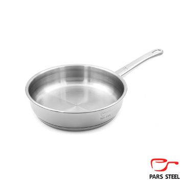 تصویر  ماهیتابه سایز ۲۴ تک دسته فلزی بلند پارس استیل (کف سه لایه)