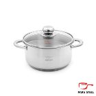 تصویر  قابلمه پارس استیل کف سه لایه درب پیرکس سایز 20