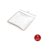 تصویر  نعلبکی زیر استکانی چینی زرین وینچی طرح رویال پلاتینی سایز 16